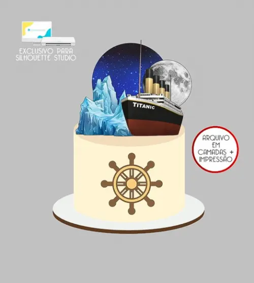 1203 - Arquivo Topo de Bolo Titanic