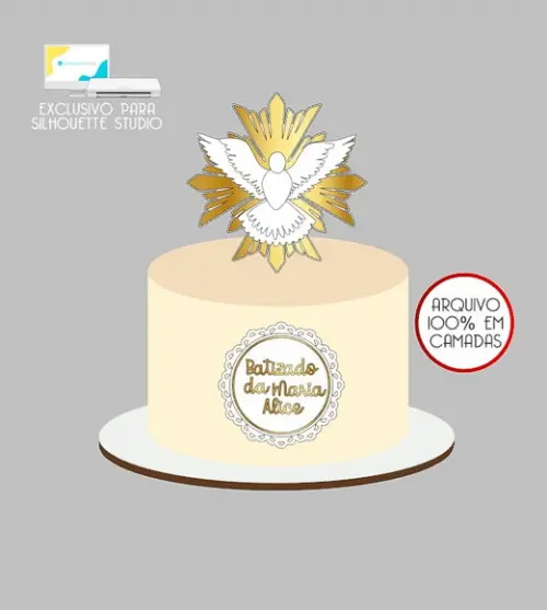 1225 - Arquivo Topo de Bolo Batizado Espírito Santo
