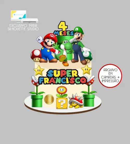 1231 - Arquivo Topo de Bolo Super Mario