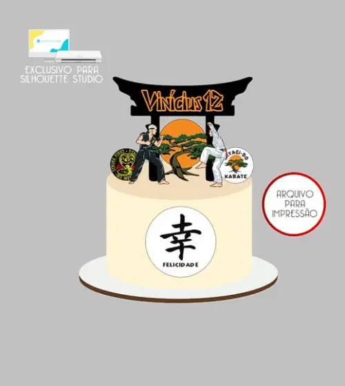 1239 - Arquivo Topo de Bolo Cobra Kai