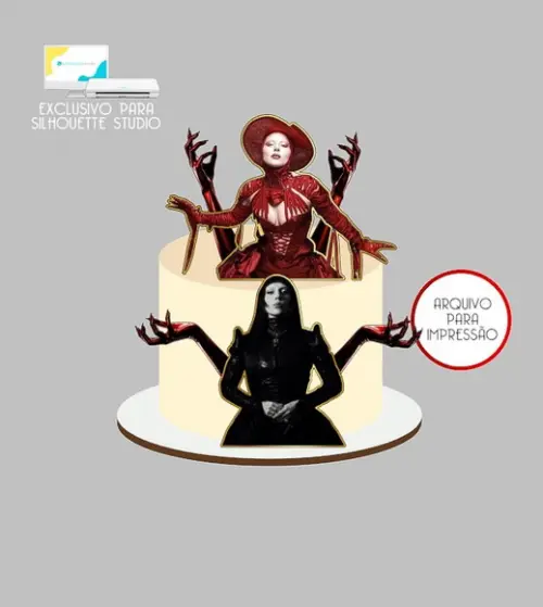 1238 - Arquivo Topo de Bolo Lady Gaga