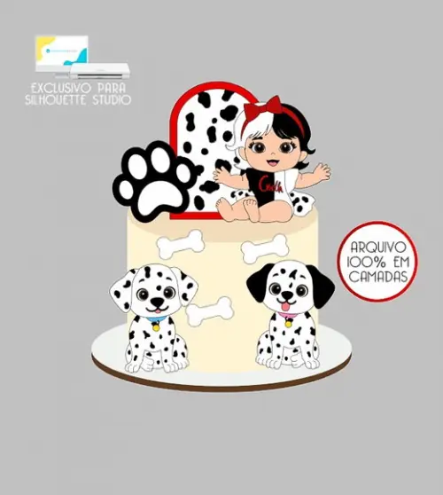 1241 - Arquivo Topo de Bolo Cruella Baby