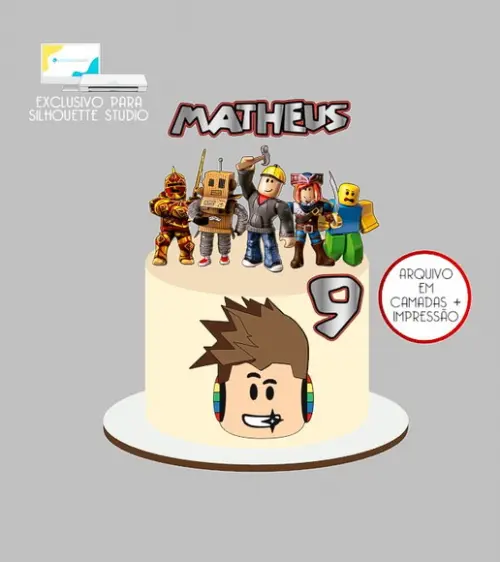 1254 - Arquivo Topo de Bolo Roblox