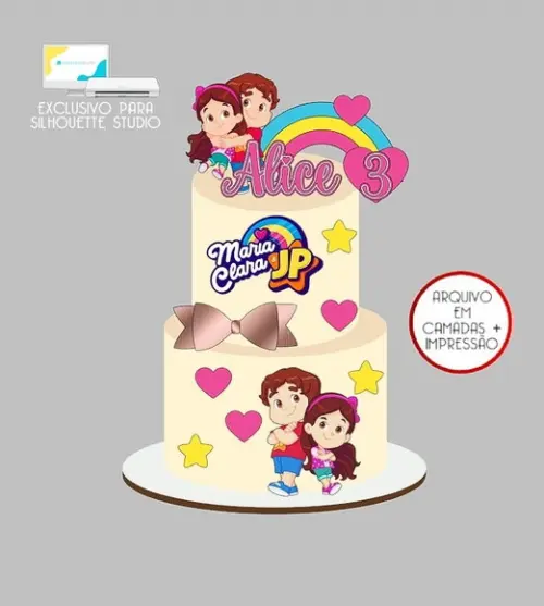 1252 - Arquivo Topo de Bolo Maria Clara e Jp