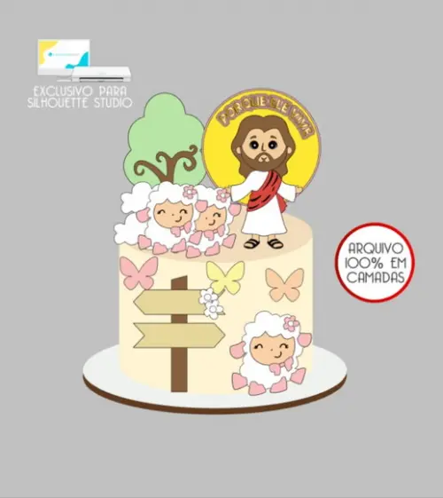 126 - Arquivo Topo de Bolo Jesus Páscoa Cristã