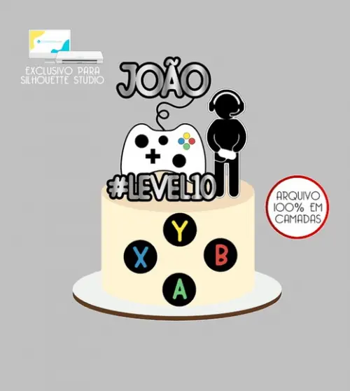 1261 - Arquivo Topo de Bolo Video Game Xbox