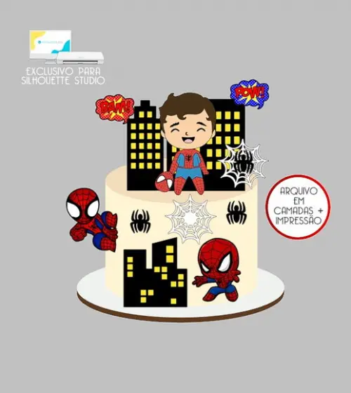 1294 - Arquivo Topo de Bolo Homem Aranha Baby