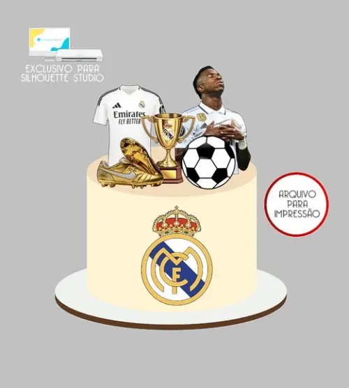 1297 - Arquivo Topo de Bolo Futebol Real Madrid