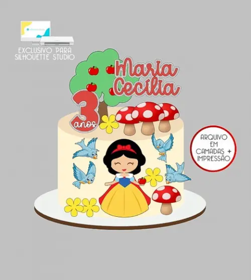 1331 - Arquivo Topo de Bolo a Branca de Neve
