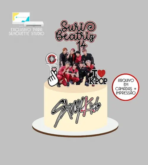 1326 - Arquivo Topo de Bolo Stray Kids