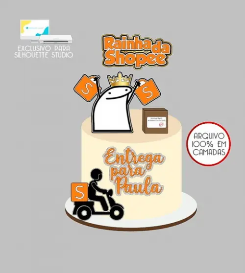 1357 - Arquivo Topo de Bolo Compras Rainha da Shopee