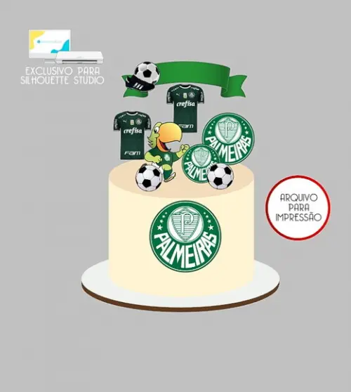 1358 - Arquivo Topo de Bolo Time Palmeiras Mascote
