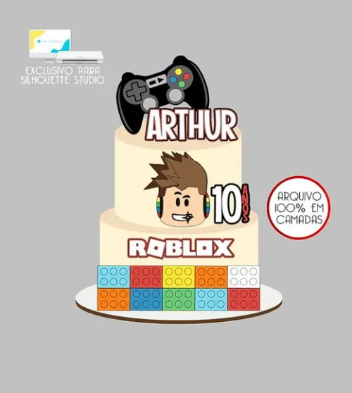 1372 - Arquivo Topo de Bolo Roblox