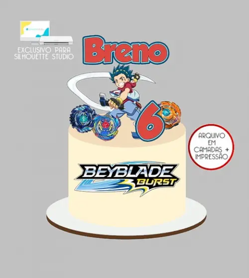 1367 - Arquivo Topo de Bolo Beyblade Burst