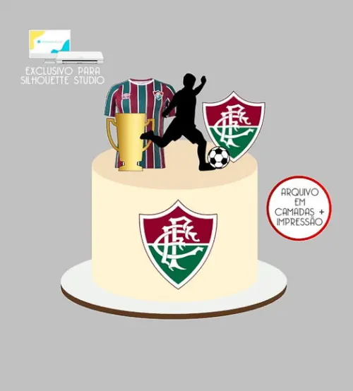 1376 - Arquivo Topo de Bolo Futebol Fluminense