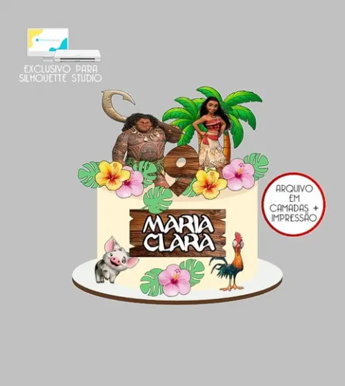 1406 - Arquivo Topo de Bolo Moana Flores