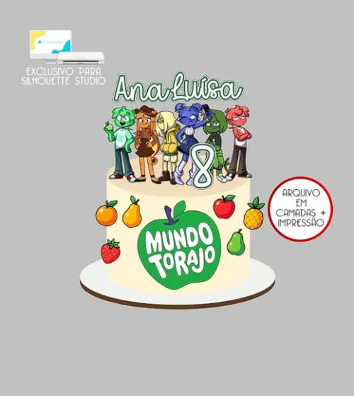 1430 - Arquivo Topo de Bolo Mundo Torajo