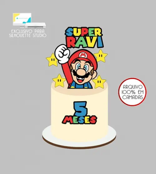 1436 - Arquivo Topo de Bolo Super Mario