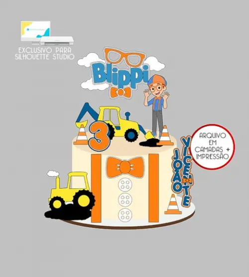 1454 - Arquivo Topo de Bolo Blippi