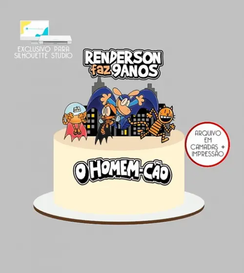 1453 - Arquivo Topo de Bolo o Homem Cão