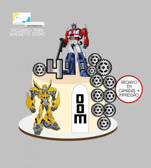 1477 - Arquivo Topo de Bolo Transformers