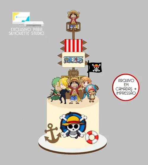 1482 - Arquivo Topo de Bolo One Piece