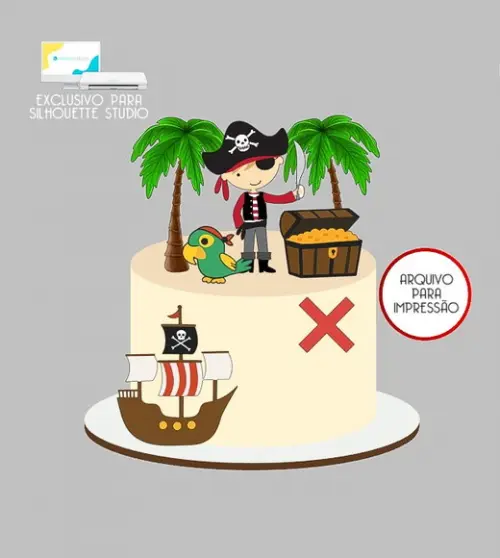 1483 - Arquivo Topo de Bolo Pirata