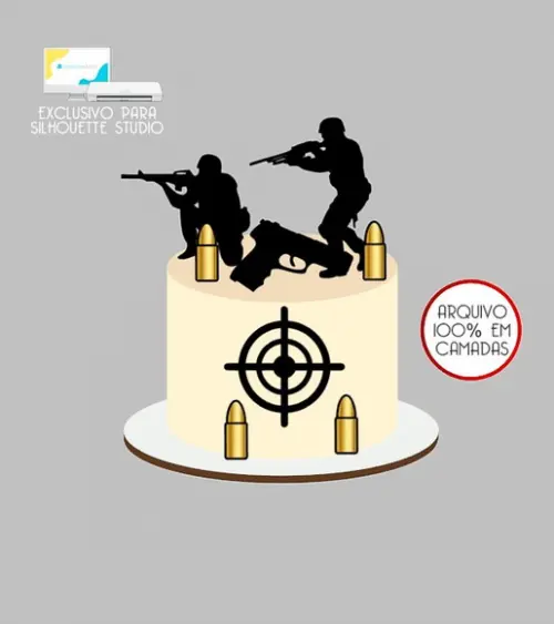 1517 - Arquivo Topo de Bolo Atirador Policial Soldado