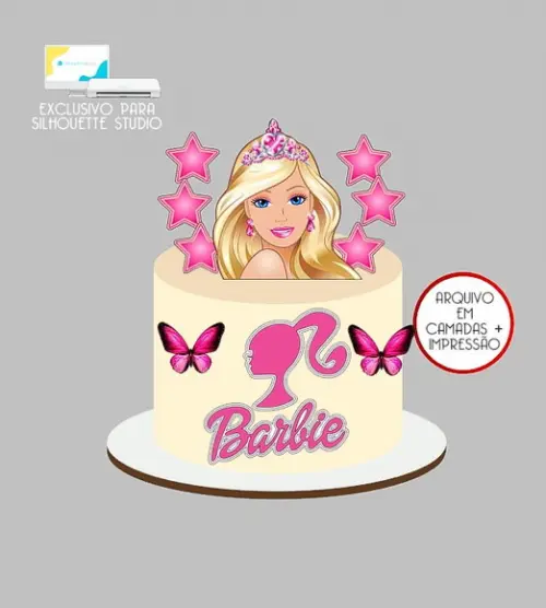 1515 - Arquivo Topo de Bolo Barbie