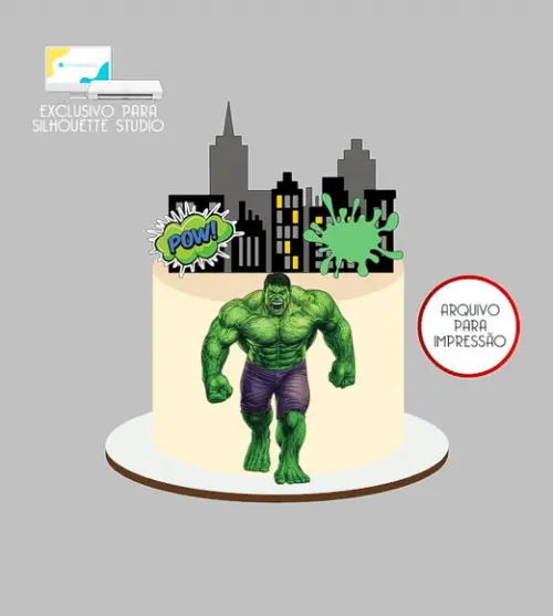 1521 - Arquivo Topo de Bolo Hulk