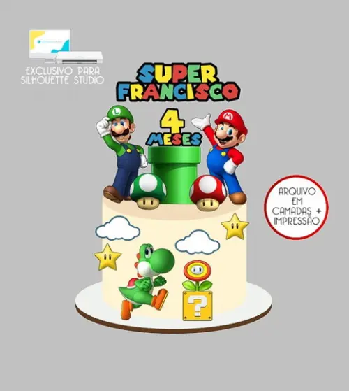 1552 - Arquivo Topo de Bolo Super Mario