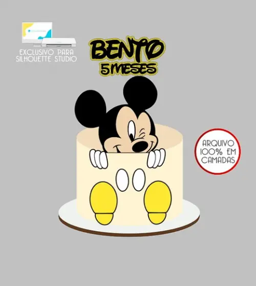 156 - Arquivo Topo de Bolo Mickey Mouse