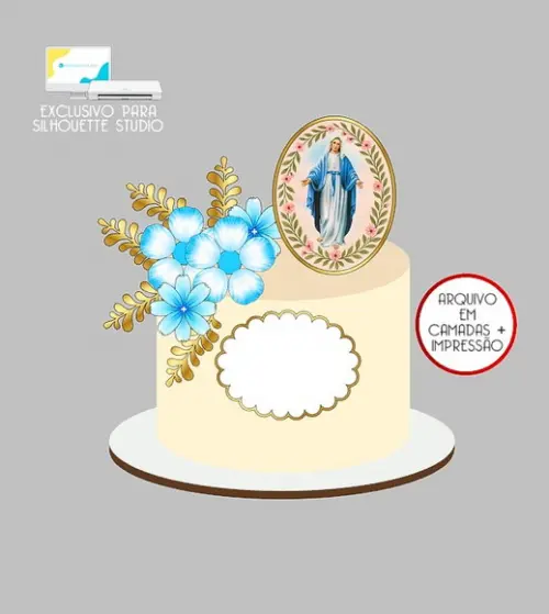 1560 - Arquivo Topo de Bolo Nossa Senhora das Graças