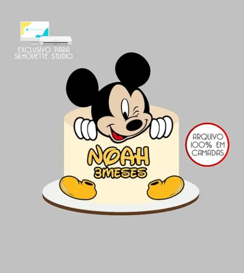 157 - Arquivo Topo de Bolo Mickey Mouse
