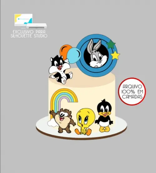 1574 - Arquivo Topo de Bolo Looney Tunes