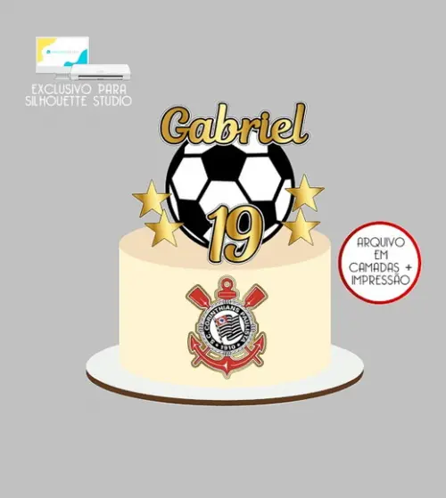 1585 - Arquivo Topo de Bolo Futebol Corinthians