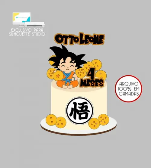 1592 - Arquivo Topo de Bolo Goku Baby Dragon Ball Z