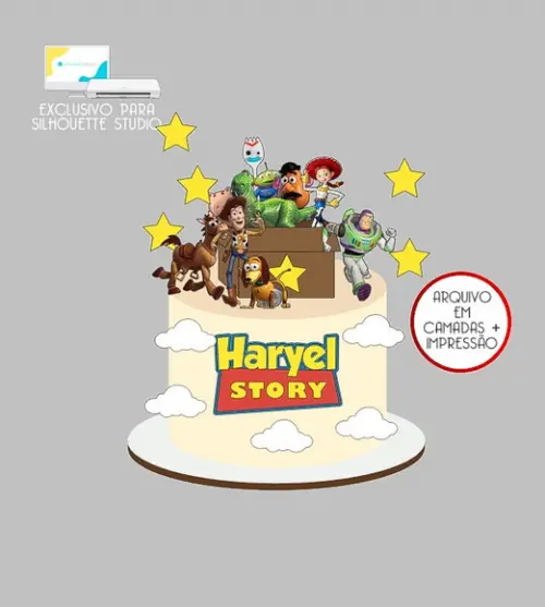 1594 - Arquivo Topo de Bolo Toy Story