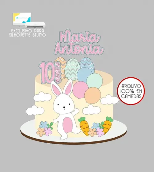 16 - Arquivo Topo de Bolo Coelho da Páscoa