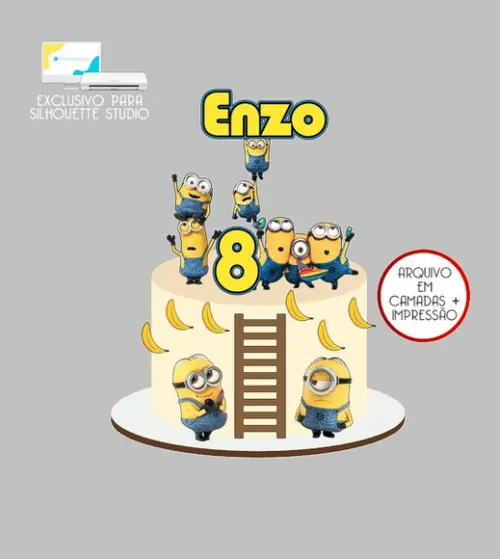 1612 - Arquivo Topo de Bolo Minions