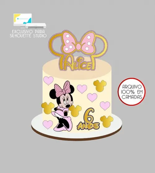 162 - Arquivo Topo de Bolo Minnie