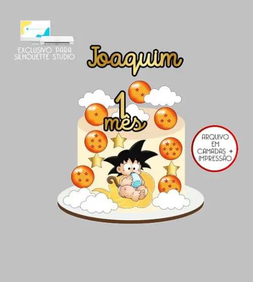 1629 - Arquivo Topo de Bolo Goku Baby Dragon Ball Z