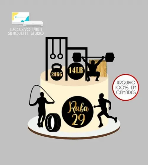 1625 - Arquivo Topo de Bolo Academia Crossfit