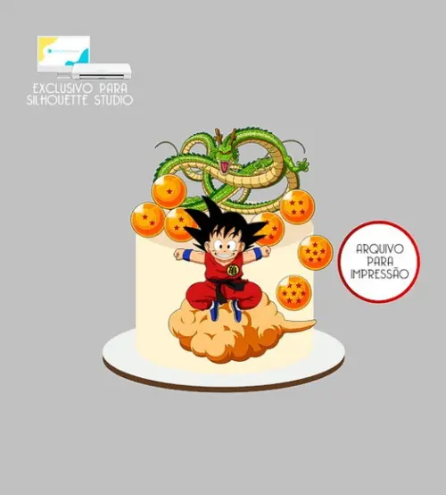 1674 - Arquivo Topo de Bolo Goku Dragon Ball Z