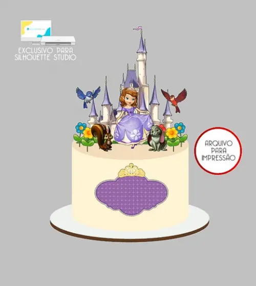 1711 - Arquivo Topo de Bolo Princesa Sofia