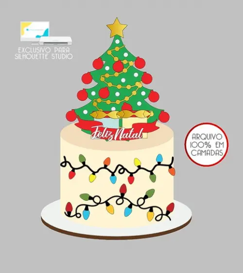175 - Arquivo Topo de Bolo Árvore de Natal