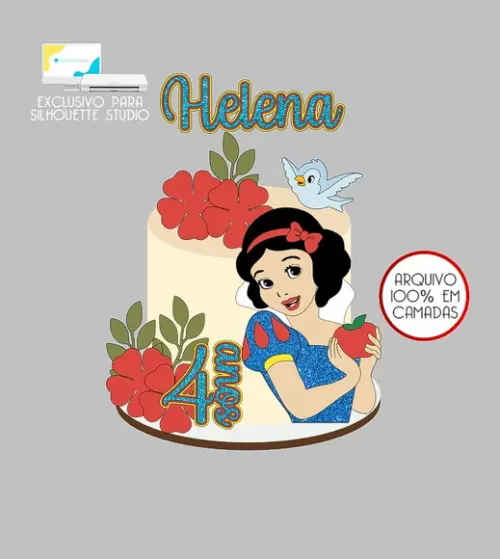 177 - Arquivo Topo de Bolo a Branca de Neve