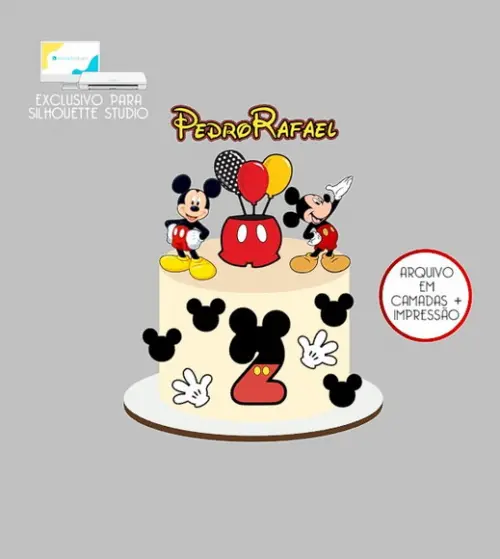 1777 - Arquivo Topo de Bolo Mickey Mouse