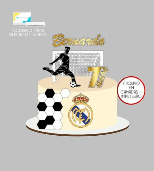 1781 - Arquivo Topo de Bolo Futebol Real Madrid
