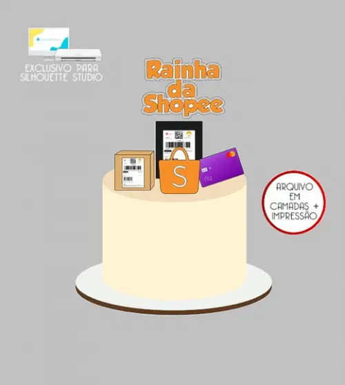 1792 - Arquivo Topo de Bolo Compras Rainha da Shopee